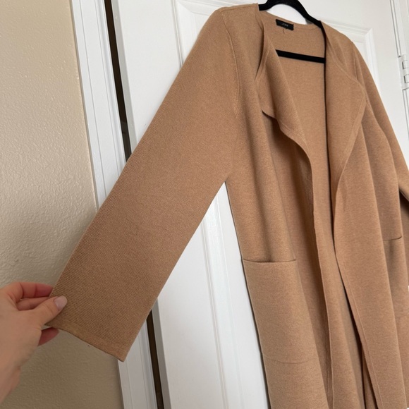 J. Crew Juliette Collarless Sweater Blazer Sand Tan Color Size Large - Picture 3 of 12